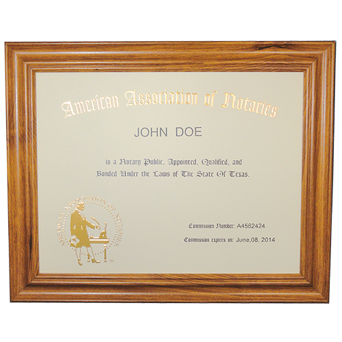 New Mexico Notary Unofficial Commission Certificate Frame
