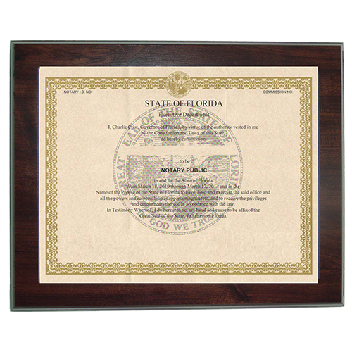 New Mexico Notary Commission Certificate Frame 8.5 x 11 Inches